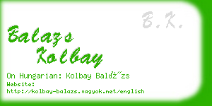 balazs kolbay business card